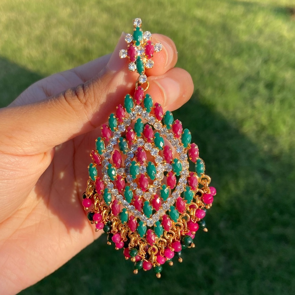 Indian Women’s Multicolor Gemstone Necklace Locket Boho Statement Piece